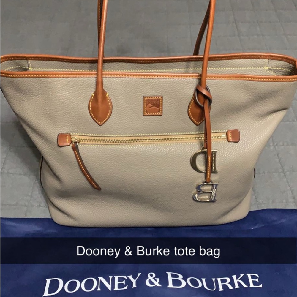 Dooney & Bourke Cream and Tan Leather Tote